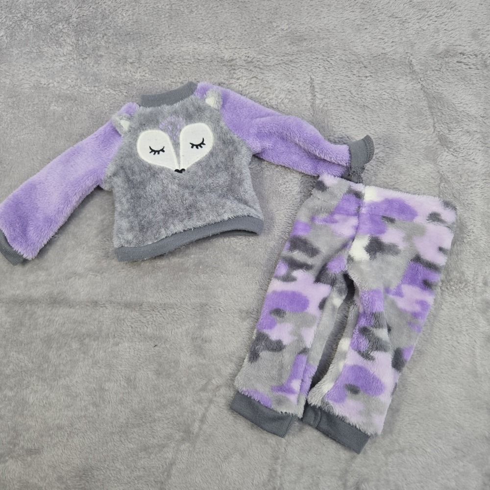 18" Doll Pajamas Wolf Unbranded Fits American Girl Purple Gray Camo
